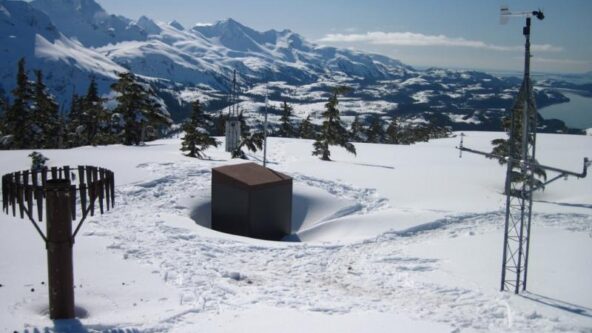 photo USDA NRCS's Mt. Eyak SNOTEL site, above Cordova, Alaska, USA. April 2012 | source climate.gov