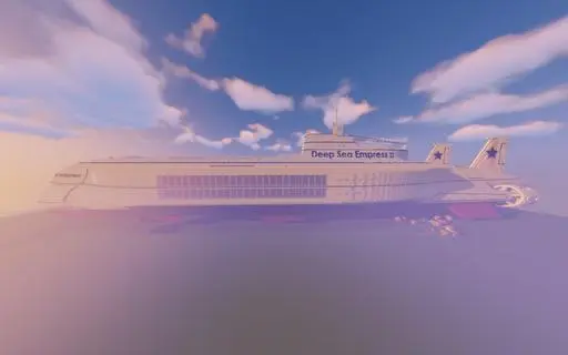 Minecraft enhanced with 3DViewStation CAD viewer software export of 3D rendering of a ship