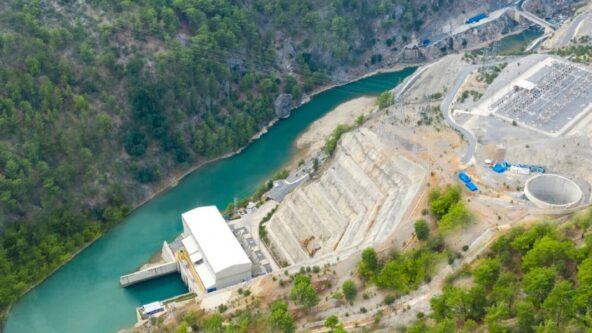aerial photo Kavşak Bendi Dam hydroelectric power plant (HEPP) operated by Enerjisa Üretim