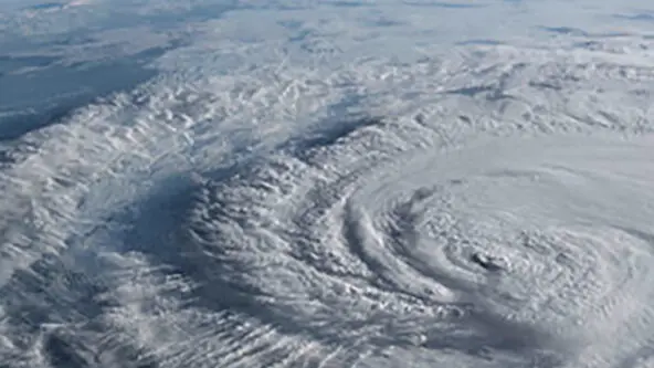 aerial photo of hurricane from space via oist.jp Okinawa Institute of Science & Technology (OIST)