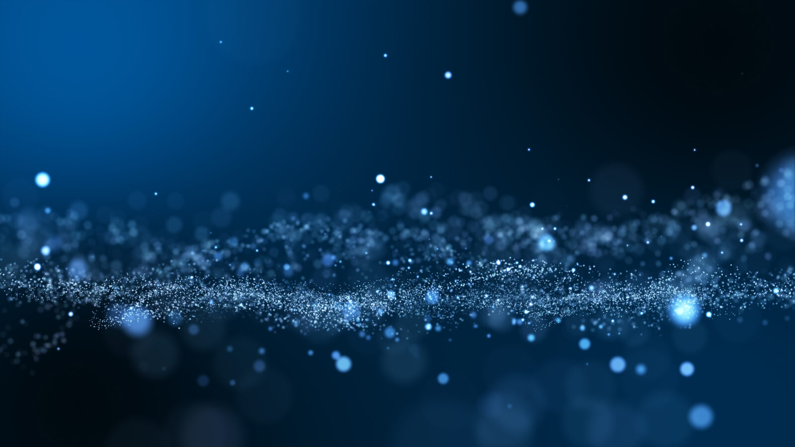 conceptual image of data collection: dark blue background & white points like stars in outer space
