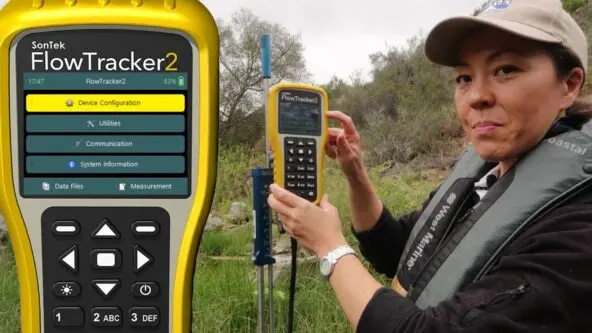 FlowTracker2 handheld ADV & demonstrated use of water flow measurement device via SonTek