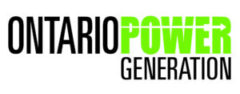 Ontario Power Generation (OPG) logo with the word power in green font emphasizing renewable energy