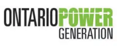 Ontario Power Generation (OPG) logo with the word power in green font emphasizing renewable energy
