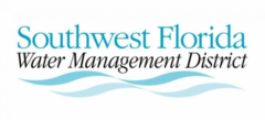 Southwest Florida Water Management District (SWF WMD) logo features agency name over blue waves and the URL 