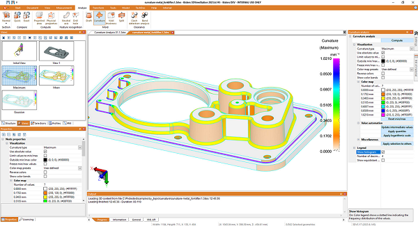 screen capture of 3DViewStation v2023.6 with 3D heatmap and curvature analysis features