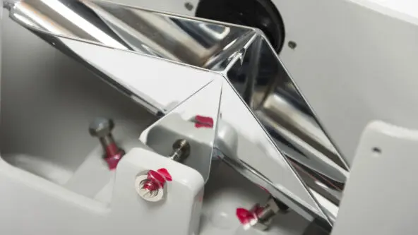 photo of the tipping bucket mechanism within the high accuracy KISTERS TB3 tipping bucket rain gauge