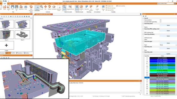 screen capture of 3DViewStation | selected object filtering, highlight & outline