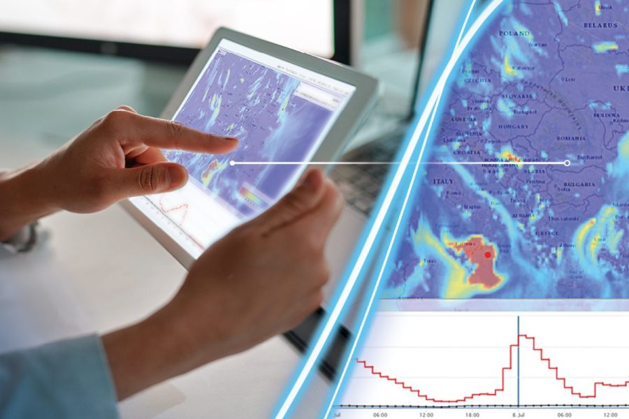 tablet displays WISKI & satellite data to support irrigation district operations, water allocation & planning